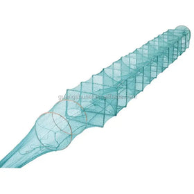 Fish Cage Nylon Long Shrimp Fishing Trap Crayfish Trap Crab Pot Double Knot Foldable Steel Coated