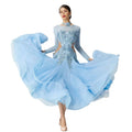 B-19602 New National Custom Girls Standard Modern Dance Clothing Ballroom Dance Dress with Big Pendulum Skirt for Competition