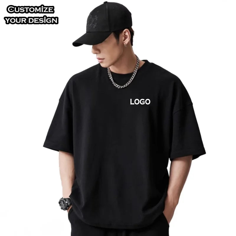Custom Printed 100% Cotton Oversized Heavy Tshirt Unisex Casual Style Knitted Fabric Men's Style Plain Blank