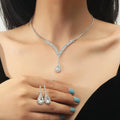 European and American Drop Pendant Necklace Earring Jewelry Sets Wedding Jewelry Set Bridal