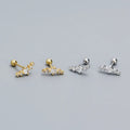 Fashion Minimalist Jewelry 925 Sterling Silver Simple Earrings Irregular Diamond Zircon Gold Plated Stud Earrings Women