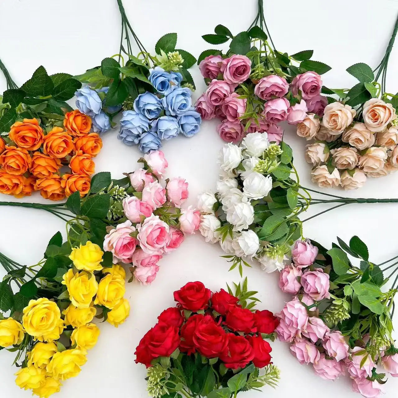 Multi-headed Rose Artificial Flower Pearl Rose Artificial Flower Ins Romantic Nordic Style Artificial Immortal Flower