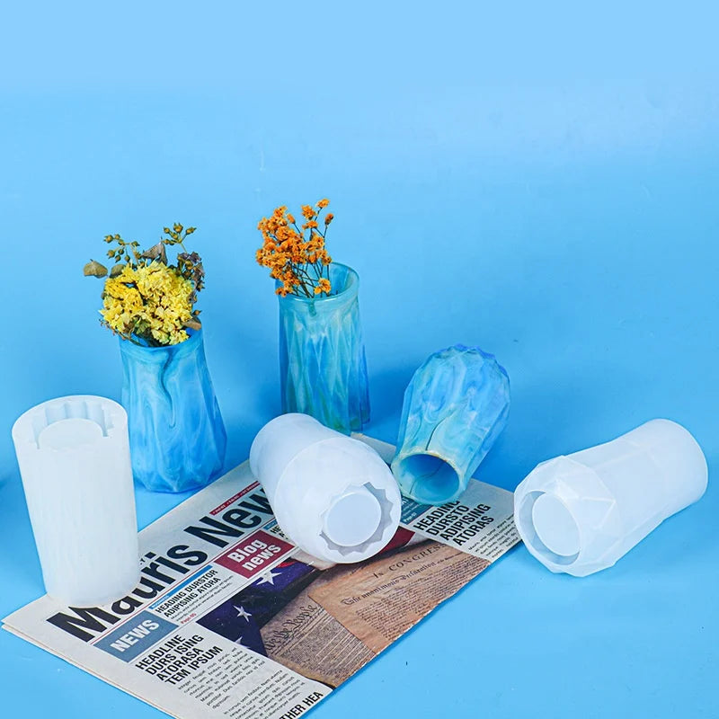 3D Vase Silicone Mold for Handmade Resin Plaster DIY Vase Flower Pot Mold