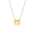 Minimalist Fan-Shaped Stainless Steel Necklace 14k Gold-Plated Collarbone Chain Personalized Pendant Internet Famous Jewelry