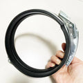 125mm Galvanised pipe clamp black gasket airtight pull ring for 1mm clip duct of dust collection /particle conveying