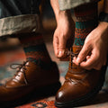 High-end Quality Men's Fall-winter Series Warm Cotton Knitting Ethnic Crew Socks Custom logo Casual Business Dress Socks for Man