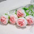 Wholesale Toplin Brand Handmade 100% Wool Crochet Rose Flowers Islamic Wedding Novelty Promotion Decorative Gifts Face Finished