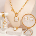 Fine Gold Plated Circle Color Shaped Jewelry Set China Ensemble Chaine Plaque or Wholesale Stainless Steel Bijouterie