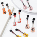 Yiwu Wholesale Colorful Musical Instruments Pop Music Bass Violin Funny Guitar Casual Fashion Jewelry Acrylic Drop Earrings