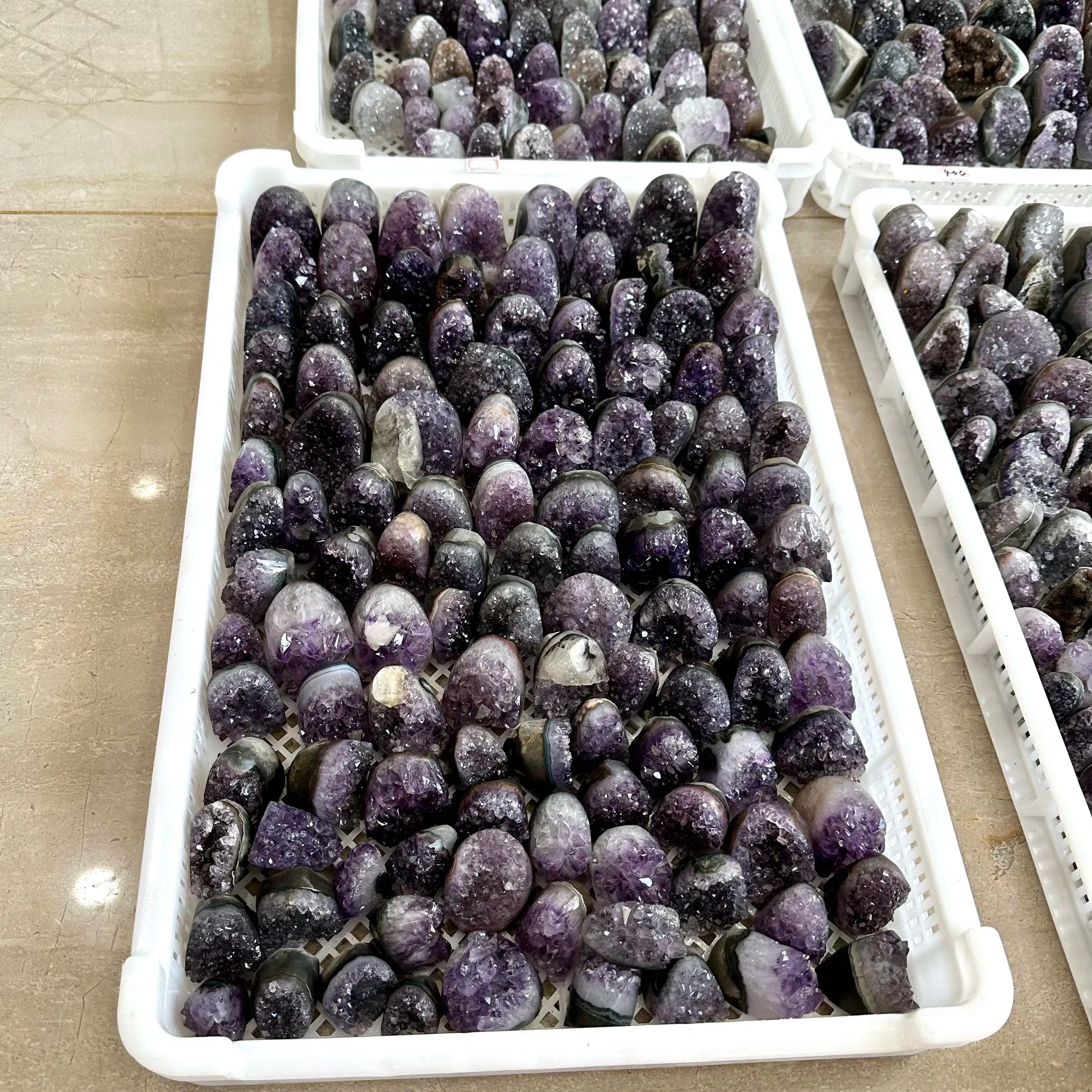 Amethyst Purple Crystals Geode Cheaper Small Natural Amethyst Cluster Geode for Sale
