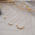 DAIHE New Natural Pearl Beaded Necklace Fashion Stainless Steel Gold Chain Necklace Women Necklaces Jewelry