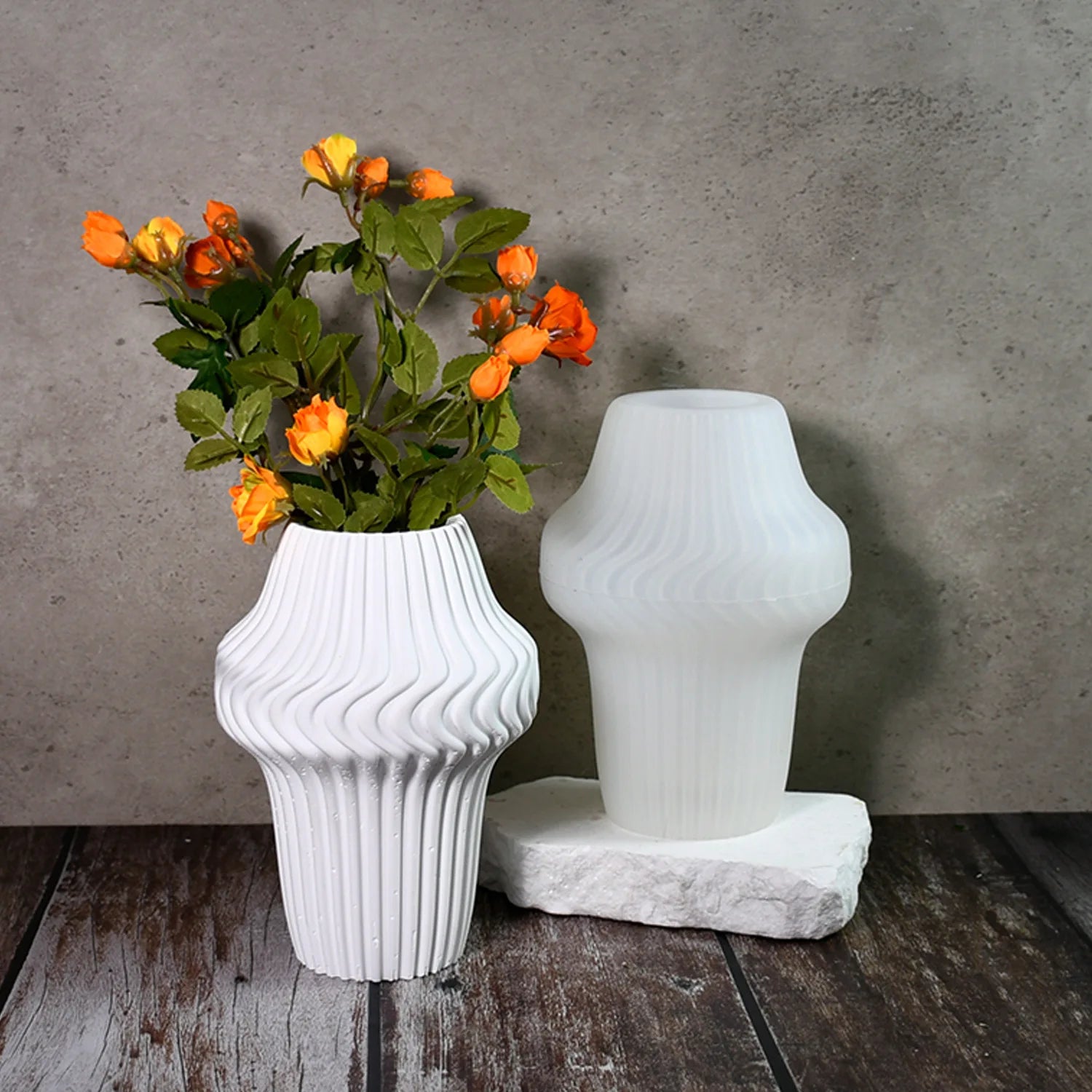 Diy Glue Mold Nordic Light Luxury Stripe Insert Vase Silicone Mold Home Accessories Decoration