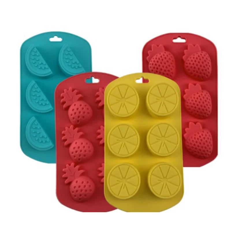 2024 High-quality Wholesale Watermelon Pineapple Lemon Strawberry Multiple Fruit Shaped Silicone Ice Making Mould Cake Molds