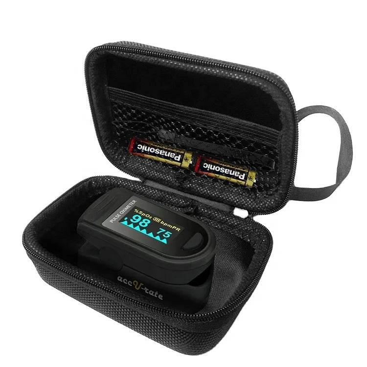 Pulse Oximeter Case Custom Carry Protective Zipper Travel Portable Mini EVA Hard Oximeter Case Cover Bag for Pulse Oximeter