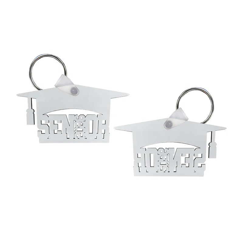 Graduation Promotional Gift Personalized Logo Double Sides White Senior 2026 Keyrings Sublimation Wood Senior 2026 Keychains