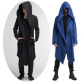 Mens Long Coats Fleece Hooded Cardigan Steampunk Cloak Hoodie Gothic Drape Cape Punk Jacket Autumn Clothes Frock Coat