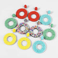 HOVANCI Summer Bohemia Vintage Earrings 12 Circle Shape Tarnish Free Beaded Earrings