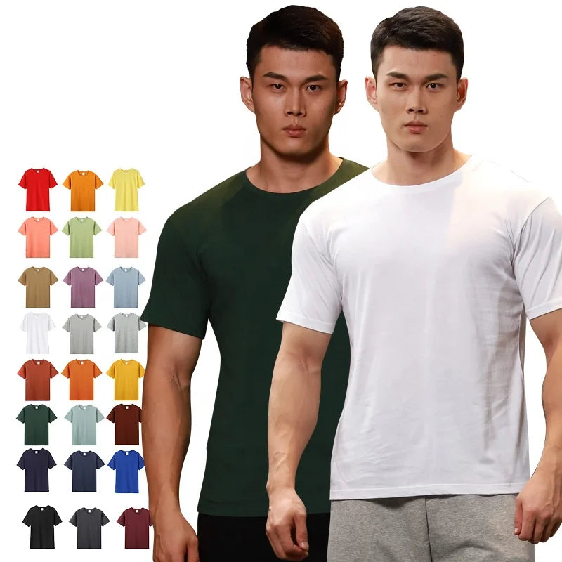 Custom 100% Cotton Tops Unisex Multiple Colors Gym T Shirts