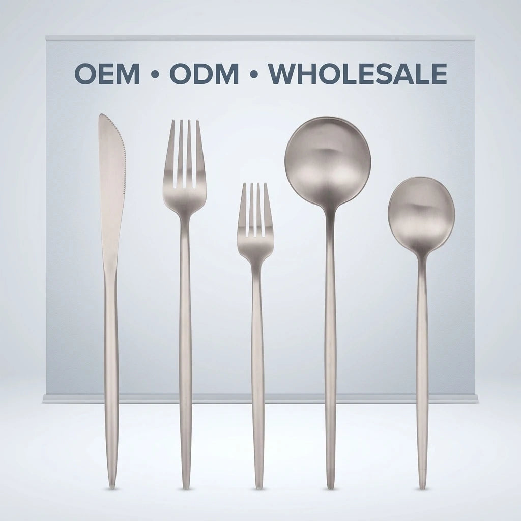Dishwasher Safe Food Grade 18/10 Mirror Polished Stainless Steel Cutlery Set for Family Party Restaurant Fast Shipping Stock