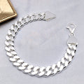 Large 10mm Chain Bangle Real Silver Mens Jewelry Organizer Cadenas De Plata Italiana 925 Mens Bracelets Luxury Jewelry MegaBDM
