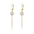 Wholesale Korean 925 Sterling Silver Earrings 14K Gold Plated Tassel Design for Girls with Diamond and Zircon Stone