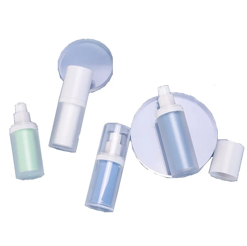 15ml 30ml Replaceable Environmentally Friendly Double-layer Airless Bottle Cosmetic Green Blue White Recycled Package Container