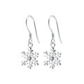 E7501 Trendy Cubic Zirconia 925 Sterling Silver Snowflake Christmas Earrings Luxury Fashion CZ Crystal Earring for Women Jewelry
