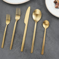 Hot Sale Silver Gold Matte Silverware Korean Metal Knife Fork Spoon Cutlery Restaurant Flatware Stainless Steel Cutlery Set