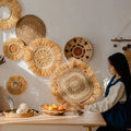 Japanese Raffia Handmade Straw Hangings Modern Gold Small Entrance Wall Decorations Wall Hanging Rope