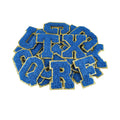 Custom Self Adhesive Chenille Letter Patches A-Z Chenille Letters for Fabric Shoes Bags (Deep Blue) Chenille Woven Patches