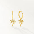 Nagosa Classy 18k Gold Vermeil Jewelry 925 Sterling Silver Cubic Zirconia Coconut Tree Dangle Hoop Earring