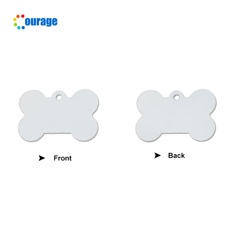Current Stock Sublimation Blank Double Sided Aluminum Dog Tags Aluminum White