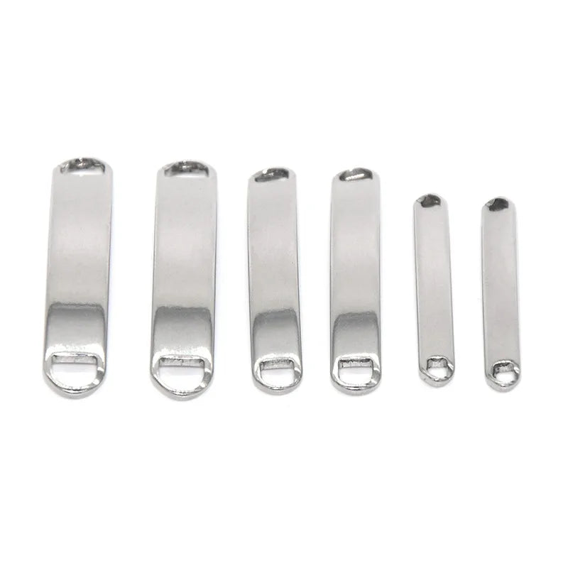 Wholesale Stainless Steel  Plate Blank for Engrave 2 Hole Metal Plates Connector Bracelet Necklace Making Charm Pendant