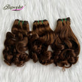 Wholesale Honey Color Sdd Bouncy Curly Funmi HairDouble Drawn Virgin Hair Bundles With Closure Frontal Colored Hair Extensions