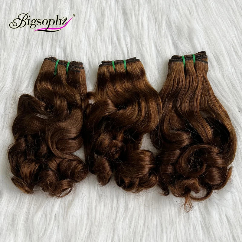 Wholesale Honey Color Sdd Bouncy Curly Funmi HairDouble Drawn Virgin Hair Bundles With Closure Frontal Colored Hair Extensions