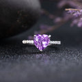 2025 Handmade New Heart Shape Crystal Natural Amethyst 925 Sterling Silver Wedding Ring Engagement Rings
