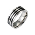 Gold Silver Color 8mm Men Rings Black Oil Drip Stainless Steel Enamel Ring for Wedding Engagement Jewelry