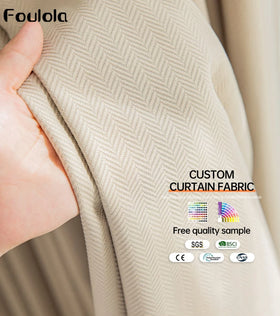 High-Density Shaoxing Curtain Fabric Yarn Dyed Two Side Blackout for Flat Windows Factory Supply