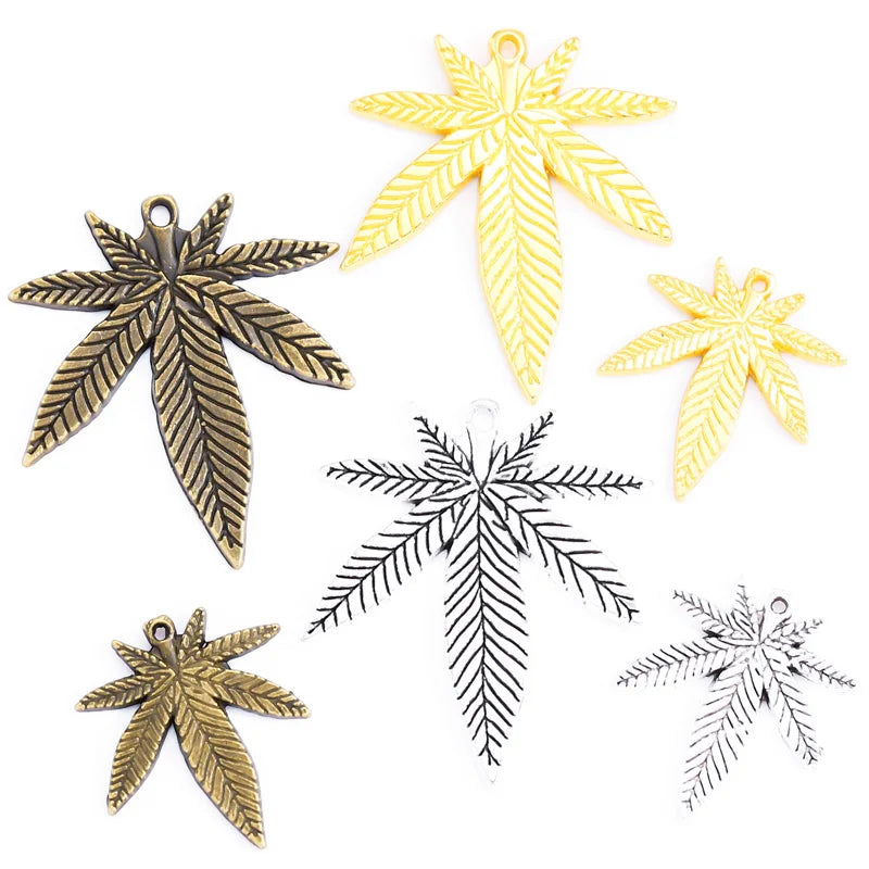 3 Color Metal Alloy Maple Leaf Charms Necklace Pendant DIY Jewelry Making Handcrafted Accessories 25*33mm/39*34mm Q310