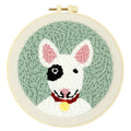 2026 Customized White Bull Terrier Cartoon Pattern DIY Needlecraft Embroidery Hoop Cotton Cloth Threader Instructions Set Punch