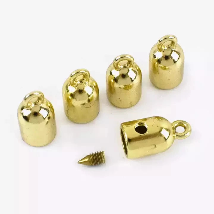 Meetee BF957 14mm Button Metal Tassel Hat Rope Charm Accessories With Screw Small Hanging Clock Buckle Rope Stopper