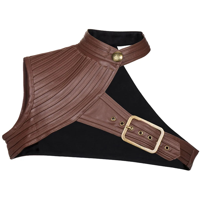 Plus Size Black Brown Women's Gothic Clothing Top Shoulder Straps Adjustable Faux Leather Steampunk Accessories for Corset