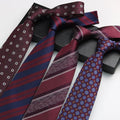 New Style Wedding Wind Red Maroon Neck Ties Jacquard Men Cheap Necktie Polyester Ties