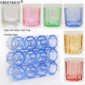 New 12pcs Box Colored Octagonal Nail Glass Washing Cups Without Lids Clear Crystal Nail Dappen Dish Clear Nail Washing Cup