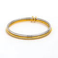 Fenny Waterproof Fashion Two-tone Double Circle Full Zirconia Bangle Bracelet for Women Stainless Steel Jewelry Wholesale