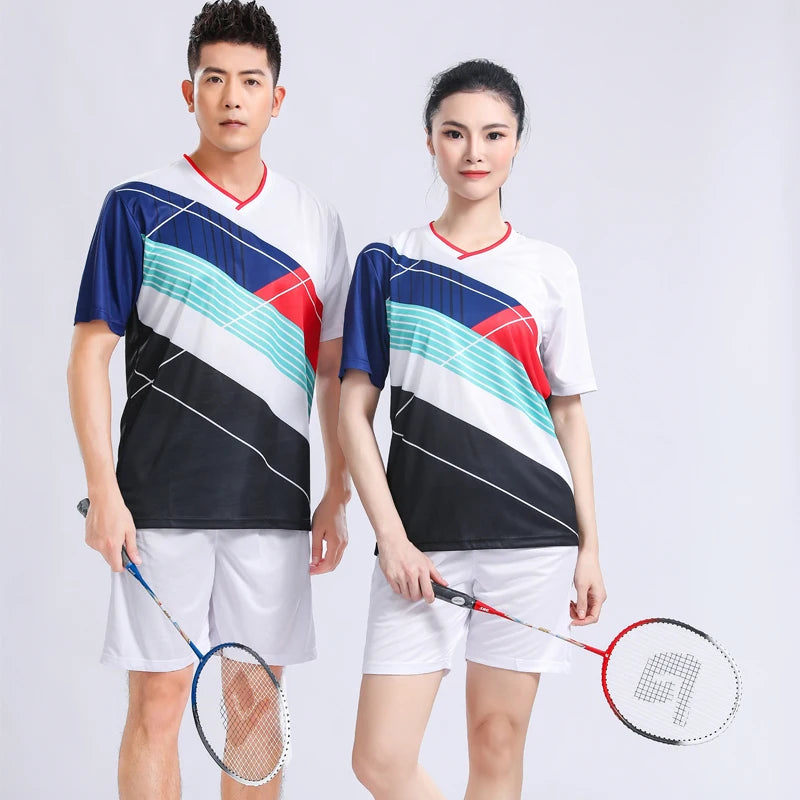 Custom Logo Team Number Bouncy Comfort Badminton Tennis Suit Teenager Adult Training Match Badminton Uniform T Shirt