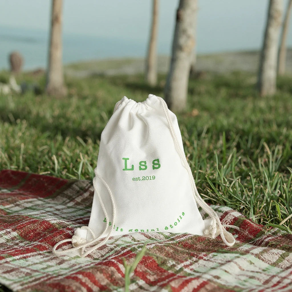 White Cotton Canvas Drawstring Clothes Packing Bags Canvas Sports Team Backpack Bags