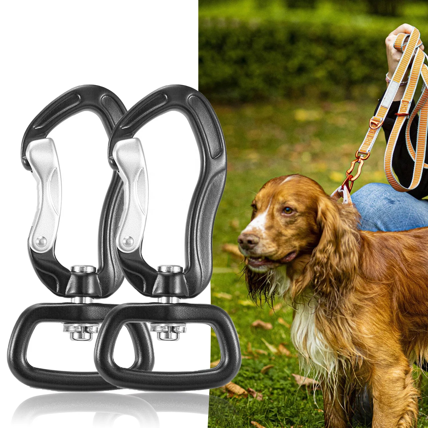 Customized Logo Aluminum Swivel Carabiner Hook for Dog Leash Small Locking Snap Hook Keychain Clip for Pet Keys Backpack