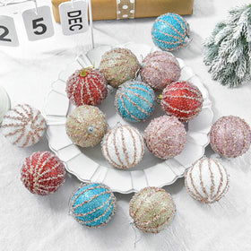 Christmas Ball Christmas Tree Decoration Hanging 8cm Colorful Ball Christmas Decoration Ball Ornaments