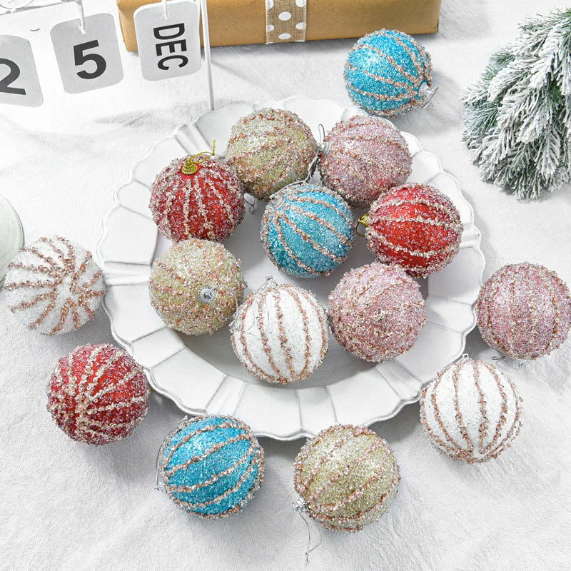 Christmas Ball Christmas Tree Decoration Hanging 8cm Colorful Ball Christmas Decoration Ball Ornaments